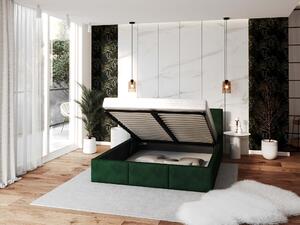 Čalúnená manželská posteľ s úložným priestorom Izabela - zelená Rozmer: 180x200