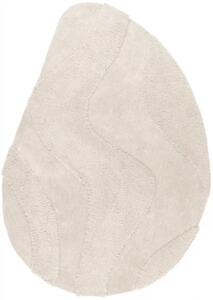 Dizajnový krémový koberec Kvapka - vlna - 160 x 230 cm , Tkaný, bytový koberec, kusový, abstraktný tvar, z polyesteru, s dlhým vlasom, moderný štýl