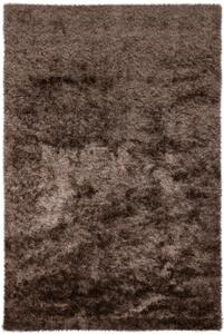 Hnedý koberec Perleťový úplet - 120 x 170 cm , Tkaný, interiérový, bytový, kusový, obdĺžnikový koberec, z polyesteru, s dlhým vlasom, jednofarebný, moderný štýl