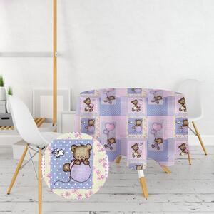 Ervi bavlnený obrus na stôl okrúhly - medvedíky