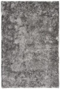 Strieborný koberec Perleťový úplet - 200 x 290 cm , Tkaný, interiérový, bytový, kusový, obdĺžnikový koberec, z polyesteru, s dlhým vlasom, jednofarebný, moderný štýl