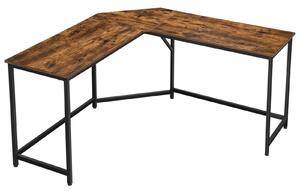 BEGRYF Rohový stôl v tvare L – poítaový stôl 149 x 149 cm, industriálny týl, kovová kontrukcia a drevený Imitácia, pracovný stôl do domácej kancelárie, hnedo-ierny