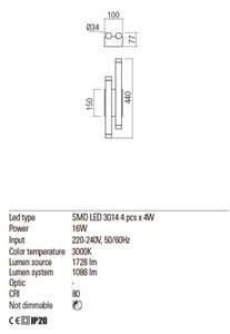 Redo 01-2034 - LED Nástenné svietidlo MADISON 4xLED/4W/230V meď