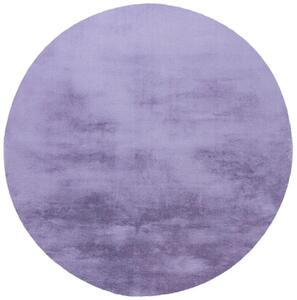 Chlpatý fialový kruhový koberec RAJ - 120 x 120 cm , Tkaný, interiérový, bytový, kusový, kruhový koberec, z polyesteru, s vysokým vlasom, shaggy, jednofarebný, moderný štýl