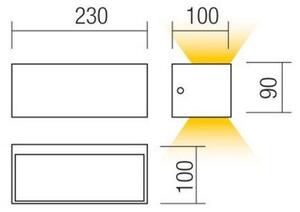 Redo 90154 - vonkajšie nástenné svietidlo LAMPRIS LED/12W/230V IP65