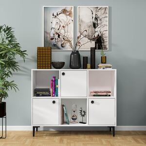 POLAND trojdverová komoda, biela