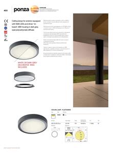 Redo 90155 - LED Vonkajšie stropné svietidlo PONZA LED/16W/230V pr. 26 cm IP65