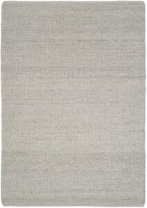Strieborný vlnený guľôčkový koberec WollKugeln - 70 x 140 cm , Tkaný, interiérový, bytový, kusový, obdĺžnikový koberec, z vlny a viskózy, bez vlasu, jednofarebný, škandinávsky štýl