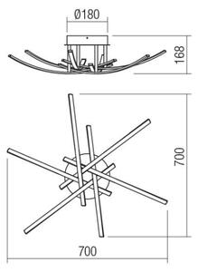 Redo 01-2187 - LED Stropné svietidlo SPATHA 6xLED/6W/230V 3000K zlatá