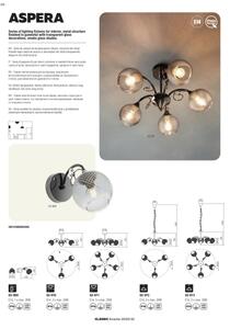 Redo 02-972 - Luster na reťazi ASPERA 3xE14/28W/230V priemer 52 cm čierny