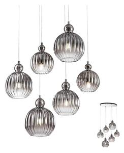 Redo 01-2069 - Luster na lanku PLUMEN 6xE14/42W/230V šedá