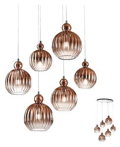 Redo 01-2070 - Luster na lanku PLUMEN 6xE14/42W/230V meď