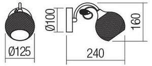 Redo 02-969 - Nástenná lampa ASPERA 1xE14/28W/230V čierna