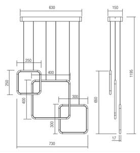 Redo 01-2097 - LED Stmievateľný luster na lanku THAI LED/66W/230V 3000K biela