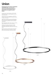 Redo 01-2202 - LED Luster na lanku UNION LED/34W/230V 3000K pr. 60 cm biela