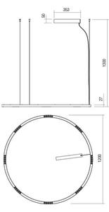 Redo 01-2208 - LED Luster na lanku UNION LED/68W/230V 3000K pr. 120 cm biela