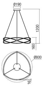 Redo 01-2251 - LED Stmievateľný luster na lanku QUARK LED/43W/230V 3000K chróm