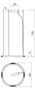 Redo 01-2202 - LED Luster na lanku UNION LED/34W/230V 3000K pr. 60 cm biela