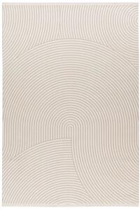 Koberec v slonovinovej farbe jemné pruhy - 80 x 150 cm , Tkaný, interiérový, bytový, kusový, obdĺžnikový koberec, z polypropylénu, s krátkym vlasom, jednofarebný, minimalistický a moderný štýl