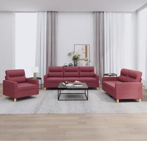 Maison Exclusive – 3-dielna sedacia súprava s vankúmi, vínovoervená látka