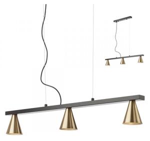 Redo 01-2218 - Luster na lanku ZUMA 3xGU10/15W/230V čierna/zlatá
