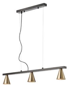 Redo 01-2218 - Luster na lanku ZUMA 3xGU10/15W/230V čierna/zlatá