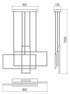 Redo 01-2315 - LED Stmievateľný luster na lanku PLANA LED/60W/230V čierna