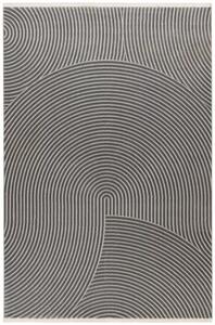 Koberec v šedej farbe jemné pruhy - 160 x 230 cm , Tkaný, interiérový, bytový, kusový, obdĺžnikový koberec, z polypropylénu, s krátkym vlasom, jednofarebný, minimalistický a moderný štýl