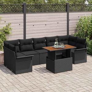 Maison Exclusive - Záhradný nábytok s úloným priestorom 8 ks ierny Poly Rattan
