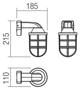 Redo 90207 - Vonkajšie nástenné svietidlo CAGE 1xE27/28W/230V IP44 čierna