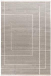 Pruhovaný koberec v striebornej farbe - 120 x 170 cm , Tkaný, interiérový, bytový, kusový, obdĺžnikový koberec, z polypropylénu, s krátkym vlasom, jednofarebný, minimalistický a moderný štýl