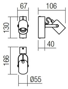 Redo 01-2415 - Nástenné svietidlo TAFFI 1xE27/42W/230V čierna/buk