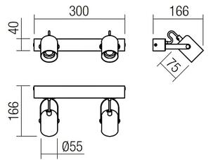 Redo 01-2416 - Nástenné svietidlo TAFFI 2xE27/42W/230V čierna/buk