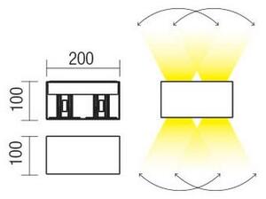 Redo 90303-LED Vonkajšie nástenné svietidlo VARY 4xLED/5W/230V 4000K IP54 antracit