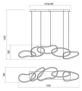 Redo 01-2597 - Stmievateľný LED luster na lanku BIAS LED/108,6W/230V 3000K biela