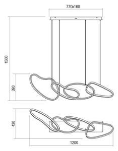 Redo 01-2594 - LED stmievateľný luster na lanku BIAS LED/87,4W/230V 3000K biela