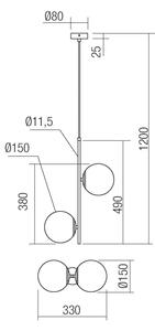Redo 01-2625 - Luster na lanku NIVA 2xE14/28W/230V