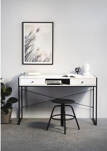 Hector Písací stôl Baston 123 cm biely - čierny rám