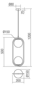 Redo 01-2626 - Luster na lanku NIVA 2xE14/28W/230V
