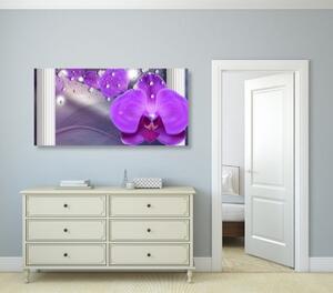 Obraz orchidea pri gréckych stĺpoch - 100x50