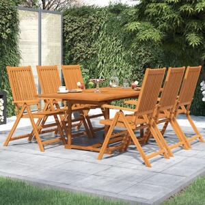 Maison Exclusive - 7-dielna záhradná jedálenská súprava masívne akáciové drevo 150-200 cm