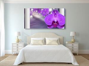Obraz orchidea pri gréckych stĺpoch - 100x50