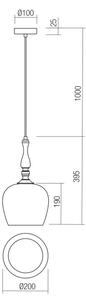 Redo 01-2740 - Luster na lanku TOLL 1xE27/42W/230V bronzová