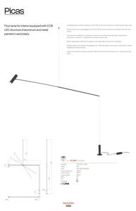 Redo 01-2695 - LED Stmievateľná stojacia lampa PICAS LED/12W/230V čierna