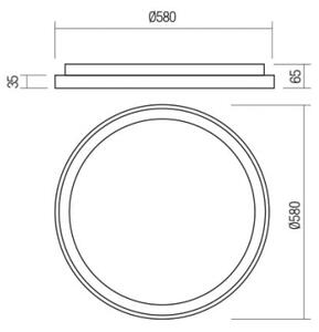 Redo 01-2670-LED Stmievateľné stropné svietidlo ICONIC LED/50W/230Vpr. 58 cm zlatá