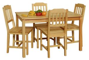 Stôl + 4 stoličky 8849 lak