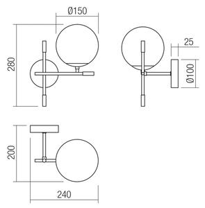 Redo 01-2944 - Nástenné svietidlo ESSENTIAL 1xE14/28W/230V pravá