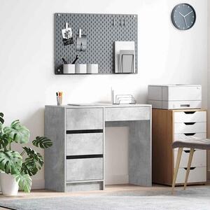 Maison Exclusive – písací stôl, sivý betón, drevotrieska, 90 x 37,5 x 75 cm