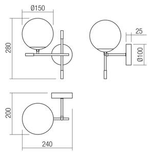 Redo 01-2945 - Nástenné svietidlo ESSENTIAL 1xE14/28W/230V ľavá