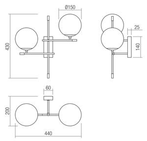 Redo 01-2947 - Nástenné svietidlo ESSENTIAL 2xE14/28W/230V